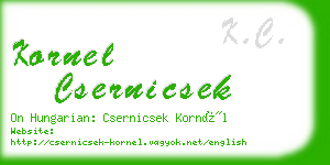 kornel csernicsek business card